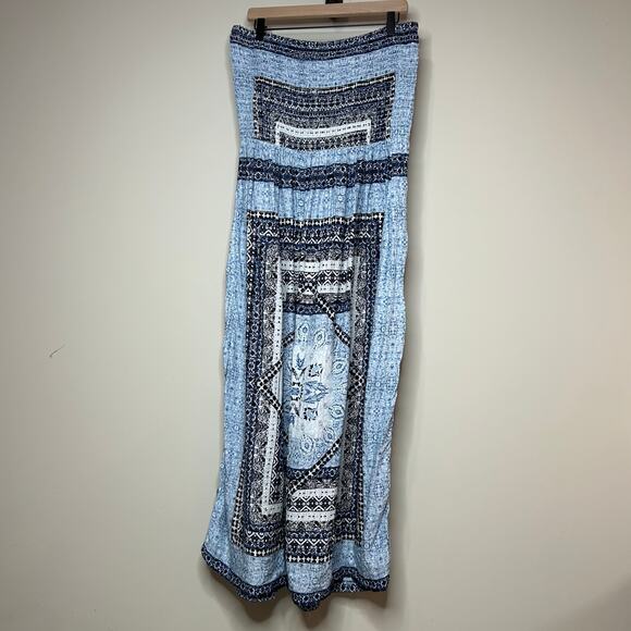 NWT Marina Blu Strapless Maxi Sundress Size XL Smocking - Picture 7 of 9